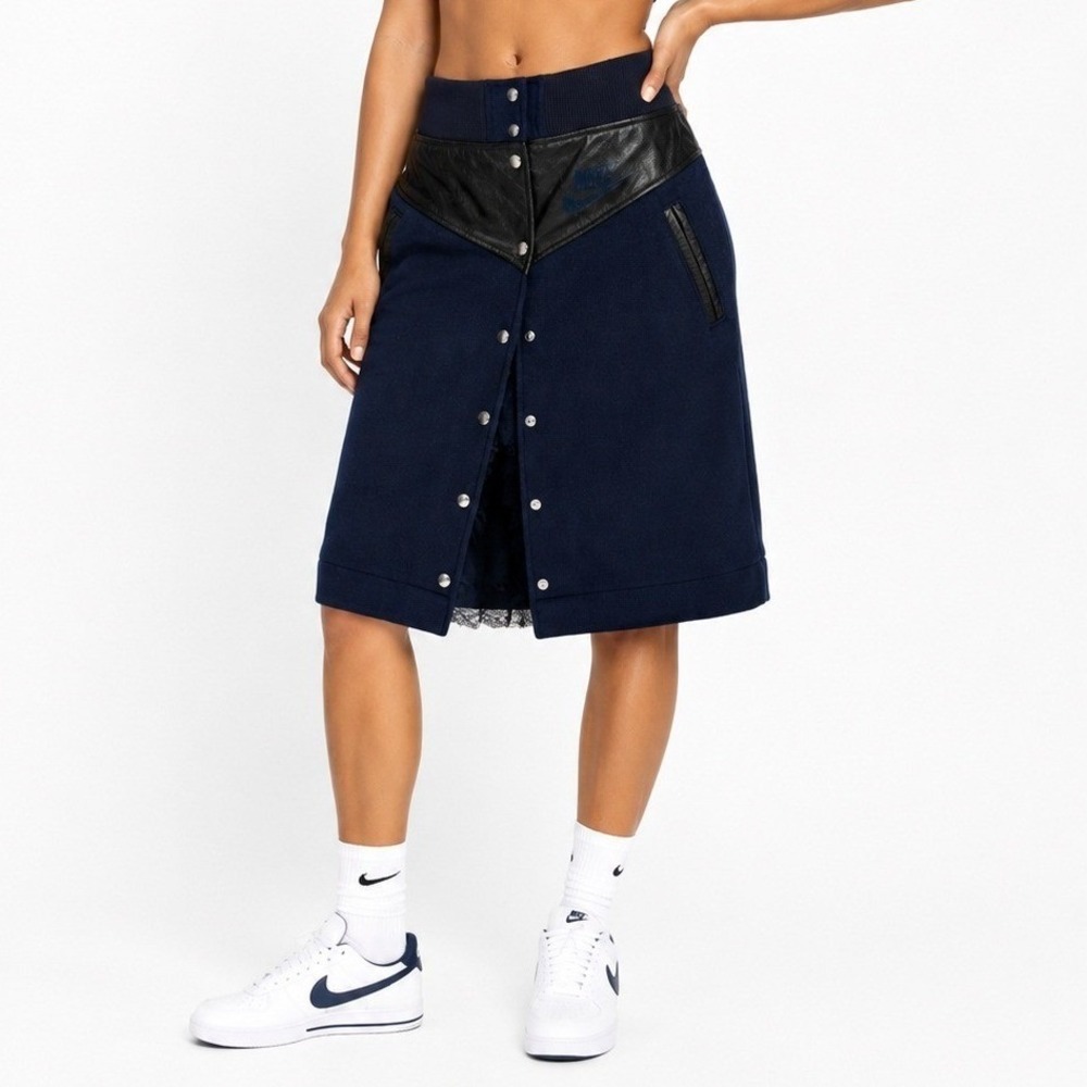 Nike Lab NIKELAB Sacai Windrunner Skirt Navy Wool Snap‎ Size M